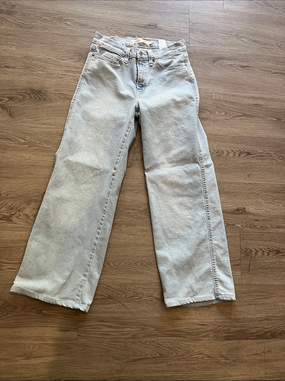 Levi's Pale Blue Wide-Leg High-Rise Jeans